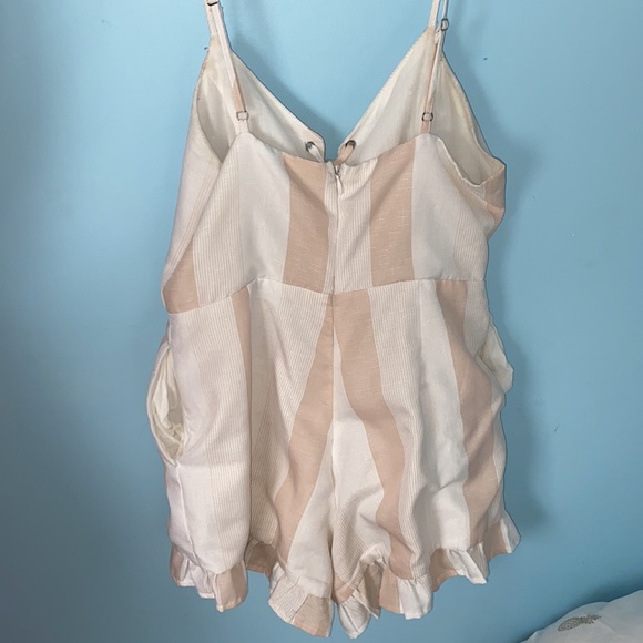 American Threads Pink & White Striped Romper Size Small - Picture 2 of 3